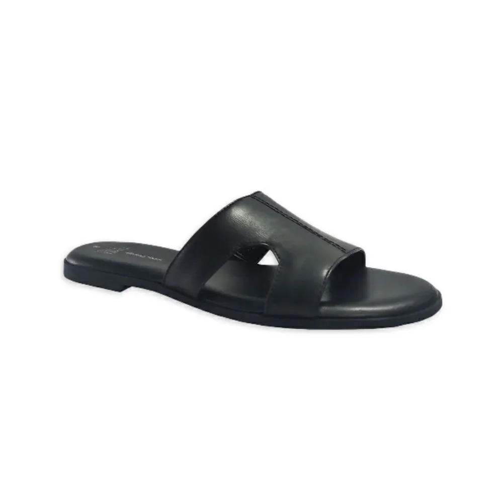 WOMEN’S Black Core H Band Memory Foam Sandals Shoes Size 8